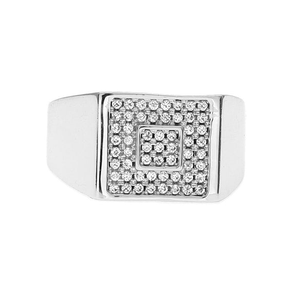 Iced Out Bling Rhinestone Square Ring - PLG