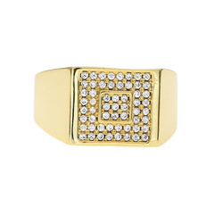 Iced Out Bling Rhinestone Square Ring - PLG