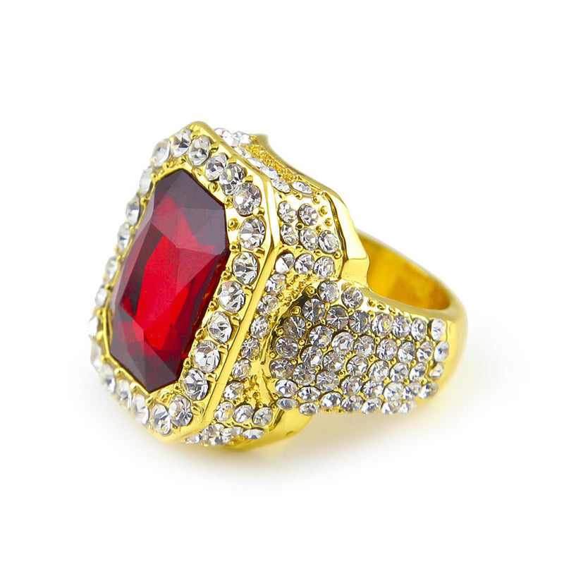Punk Style Square Gem Ring - PLG