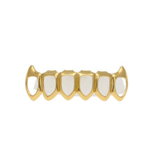 Load image into Gallery viewer, Six Hollow Open Face Gold Mouth Grill - PLG