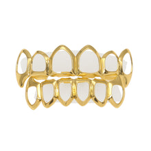 Load image into Gallery viewer, Six Hollow Open Face Gold Mouth Grill - PLG