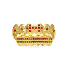 Load image into Gallery viewer, Iced Out Cross Red Teeth Grill Set - PLG
