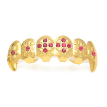 Load image into Gallery viewer, Iced Out Cross Red Teeth Grill Set - PLG