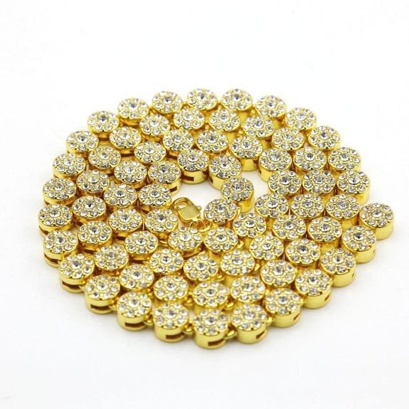 Iced Out Round Shape Necklace 76cm - PLG