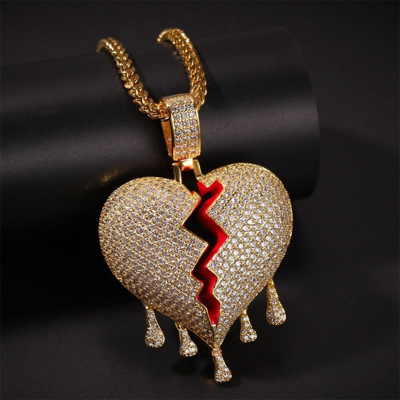 Drip Broke Heart Pendant - PLG