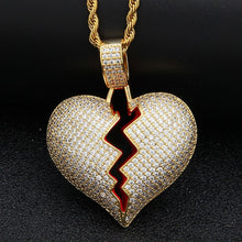 Load image into Gallery viewer, Red Broke Heart Necklace &amp; Pendant - PLG