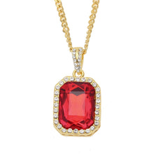 Load image into Gallery viewer, Square Gem Crystal Cuban Pendant - PLG