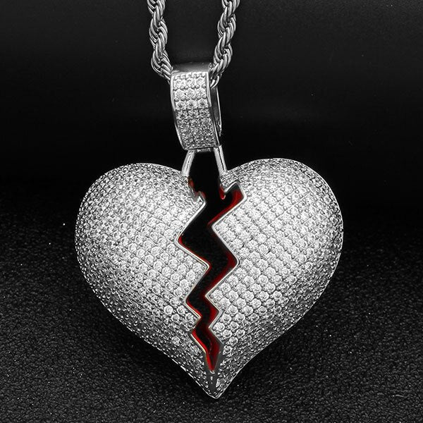 Red Broke Heart Necklace & Pendant - PLG