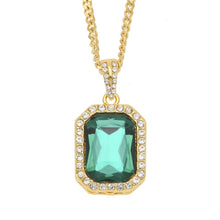 Load image into Gallery viewer, Square Gem Crystal Cuban Pendant - PLG