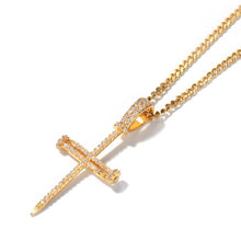 Load image into Gallery viewer, 18k Gold Plated Nail Cross - PLG