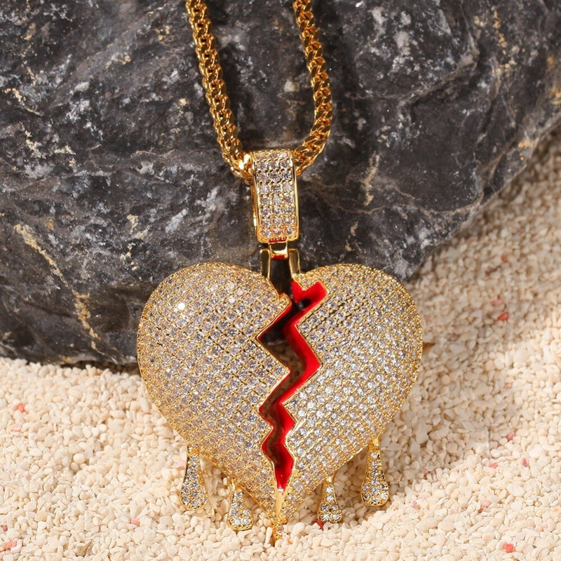 Drip Broke Heart Pendant - PLG