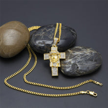 Load image into Gallery viewer, Jesus Head Cross Pendant - PLG