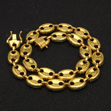 Load image into Gallery viewer, 13mm Coffee Bean Link Rhinestone Necklace - PLG