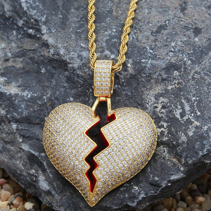 Red Broke Heart Necklace & Pendant - PLG