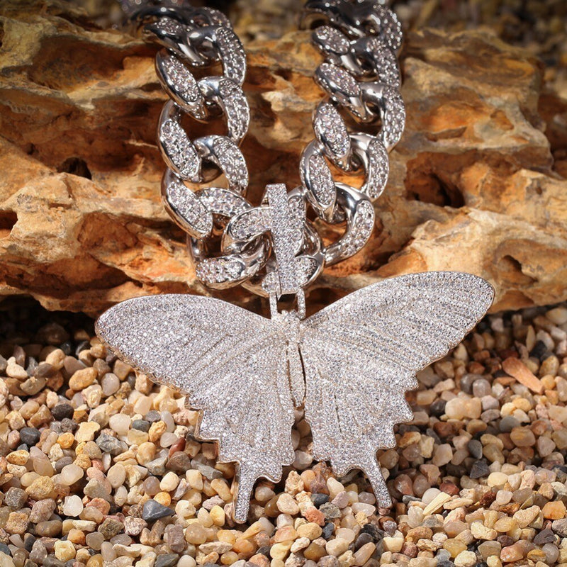 AAA Cubic Zircon Butterfly Pendant - PLG