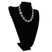 Load image into Gallery viewer, 13mm Coffee Bean Link Rhinestone Necklace - PLG