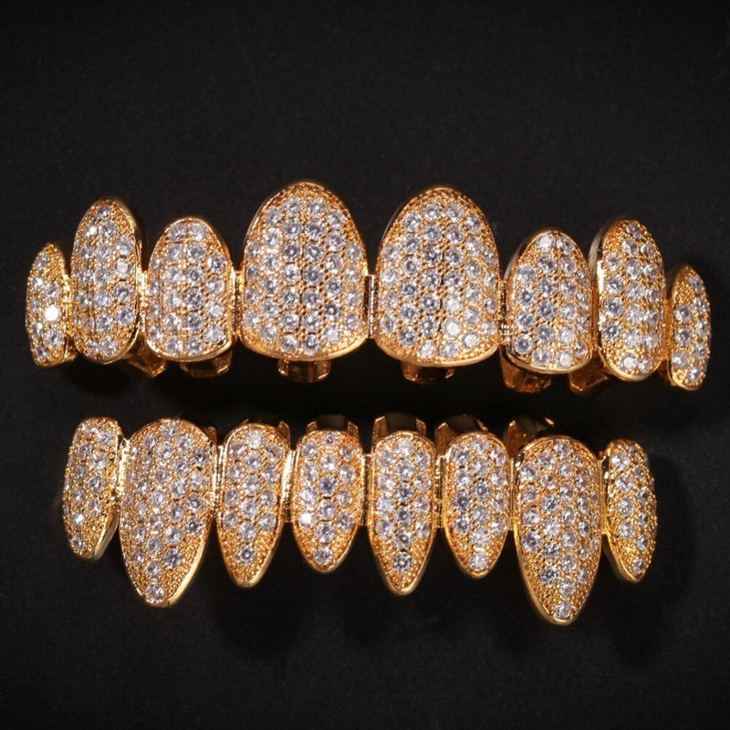 Iced Out AAA Zircon Micro Pave Teeth Grills - PLG