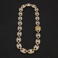 Load image into Gallery viewer, 13mm Coffee Bean Link Rhinestone Necklace - PLG