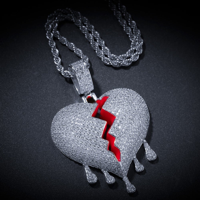 Drip Broke Heart Pendant - PLG