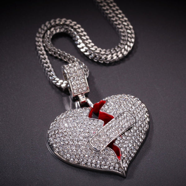 Broke Heart With Band Aid Pendant - PLG