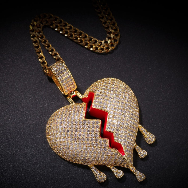 Drip Broke Heart Pendant - PLG