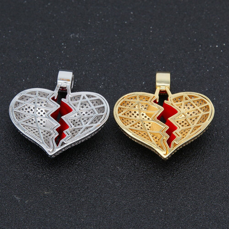 Red Broke Heart Necklace & Pendant - PLG