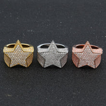 Load image into Gallery viewer, Five Point Star CZ Ring - PLG