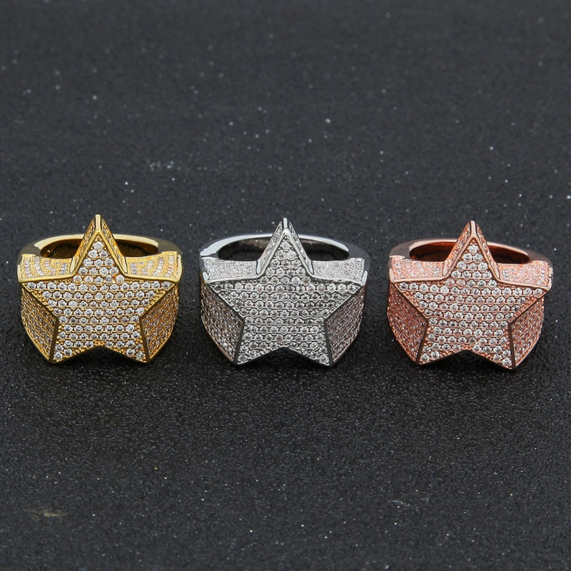 Five Point Star CZ Ring - PLG