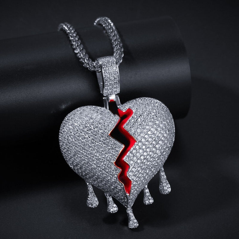 Drip Broke Heart Pendant - PLG