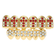 Load image into Gallery viewer, Iced Out Cross Red Teeth Grill Set - PLG