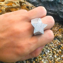 Load image into Gallery viewer, Five Point Star CZ Ring - PLG