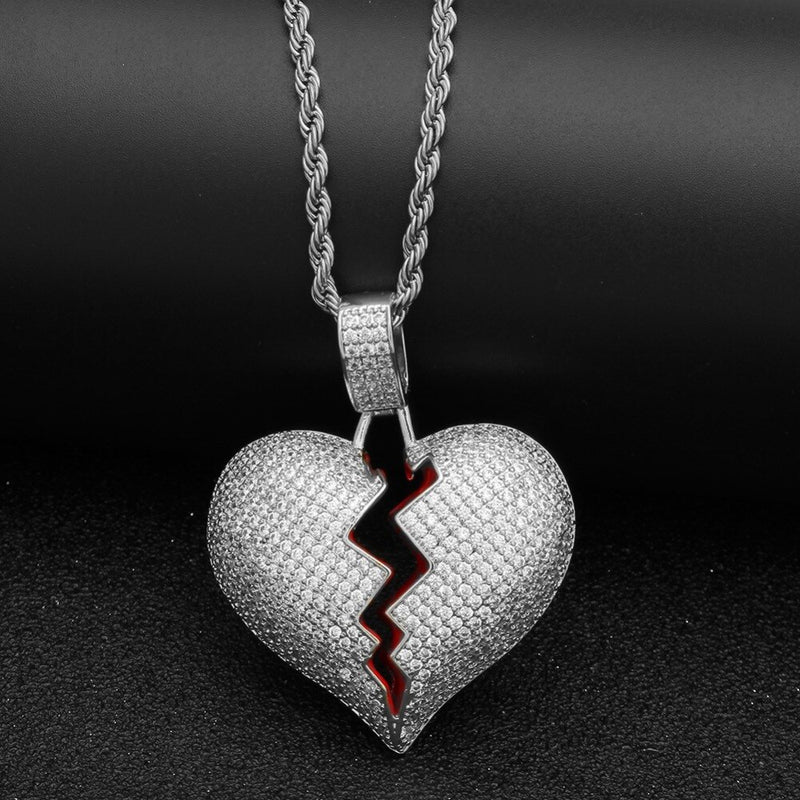 Red Broke Heart Necklace & Pendant - PLG