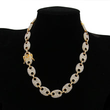 Load image into Gallery viewer, 13mm Coffee Bean Link Rhinestone Necklace - PLG