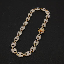 Load image into Gallery viewer, 13mm Coffee Bean Link Rhinestone Necklace - PLG
