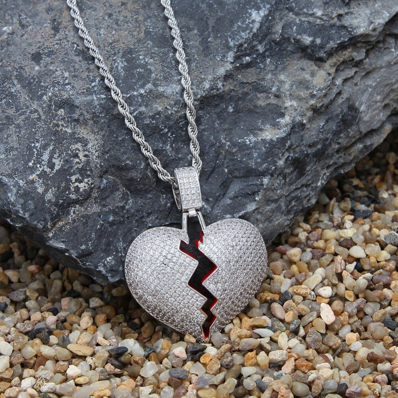 Red Broke Heart Necklace & Pendant - PLG
