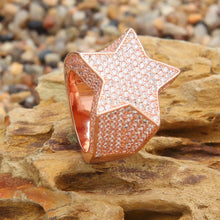 Load image into Gallery viewer, Five Point Star CZ Ring - PLG