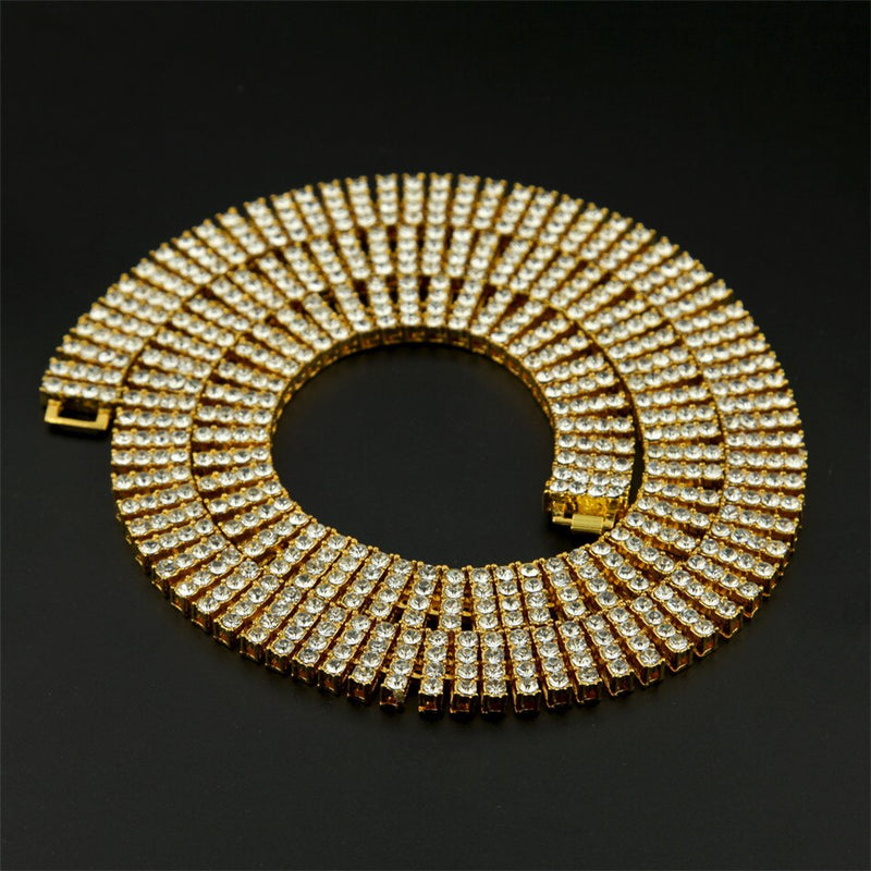 4 Row Crystal Rhinestone Luxury Necklace 30" - PLG