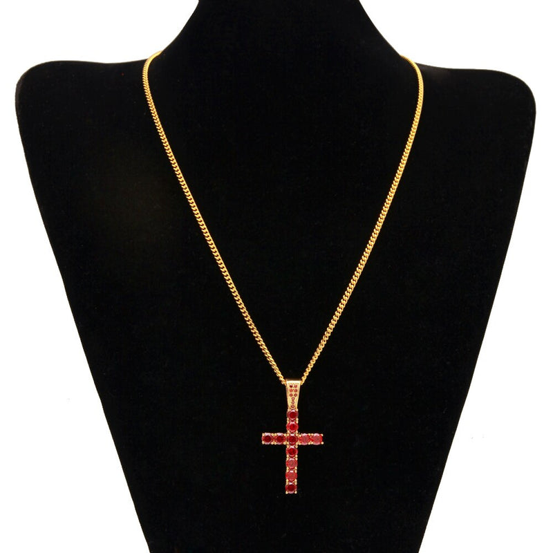 Colored Crystal Cross Pendant - PLG