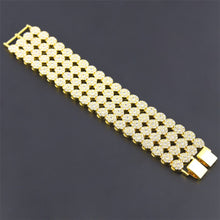 Load image into Gallery viewer, 4 Row Round Rosary Flower Bracelet - PLG