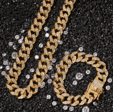 Load image into Gallery viewer, 13mm Iced Out Miami Cuban Set - PLG