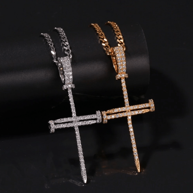 18k Gold Plated Nail Cross - PLG