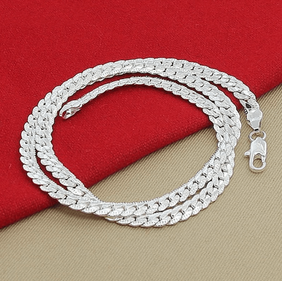 6MM Full Sideways 925 Silver Necklace - PLG